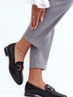 Mokasyny Damskie Z Ozdobą Czarne Camilena