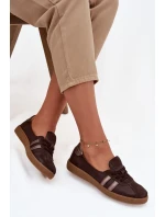 Kožené semišové dámské polobotky typu barefoot model 21744462 čokoládové - Zazoo