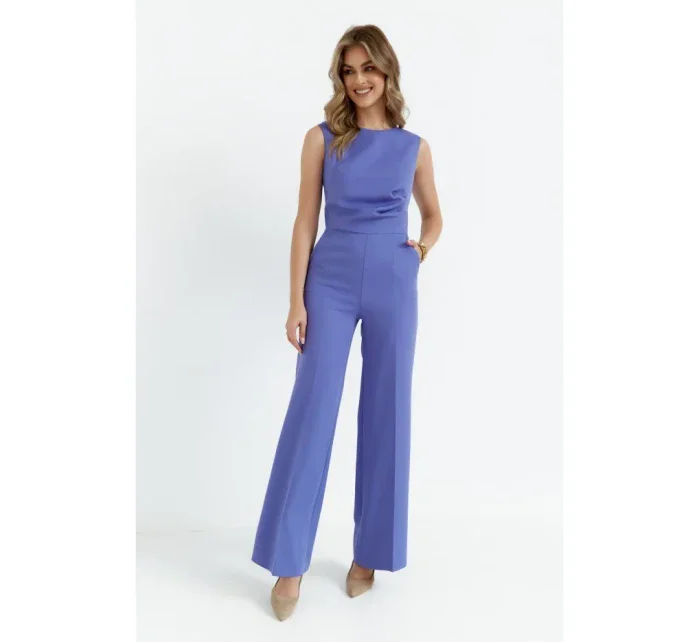 S115 Kombinéza so širokými nohavicami - svetlo fialová