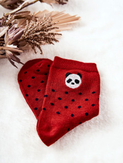 Detské ponožky v bodoch Panda Red
