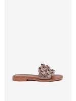 Dámske ploché papuče na podpätku 40381 Taupe - Zazoo