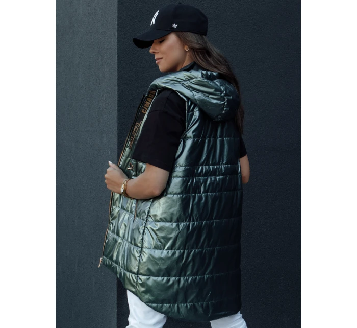 Dámska prešívaná vesta PIXIECODE tmavozelená FashionStreet TY4445