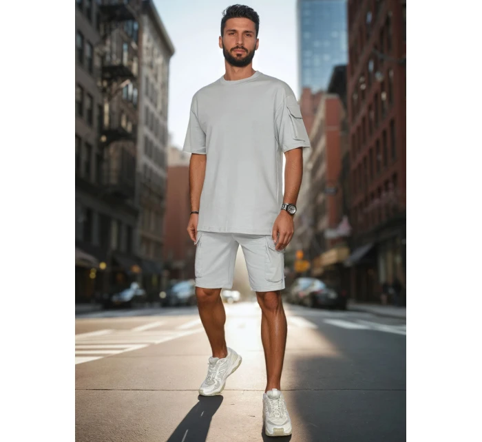 Pánska základná sivá súprava FashionStreet AX0797