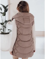 Dámská zateplená prošívaná vesta latte Dstreet model 21991366 - FashionStreet Dámská zateplená prošívaná vesta latte Dstreet model 21991366 - FashionStreet