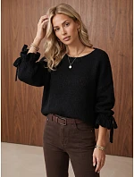 Dámský svetr oversize, černý, FashionStreet MY2601 Dámský svetr oversize, černý, FashionStreet MY2601