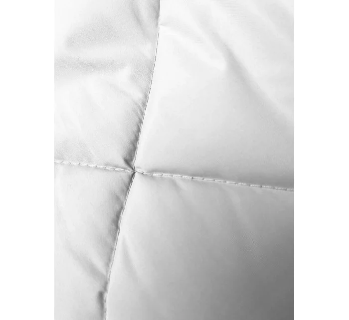 Dlhá biela dámska oversize vesta (5M3165-281)