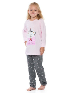 Dievčenské pyžamo Winter ružové s medvedíkom