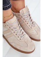 Nízké dámské semišové tenisky béžové model 21679949 - Zazoo Nízké dámské semišové tenisky béžové model 21679949 - Zazoo