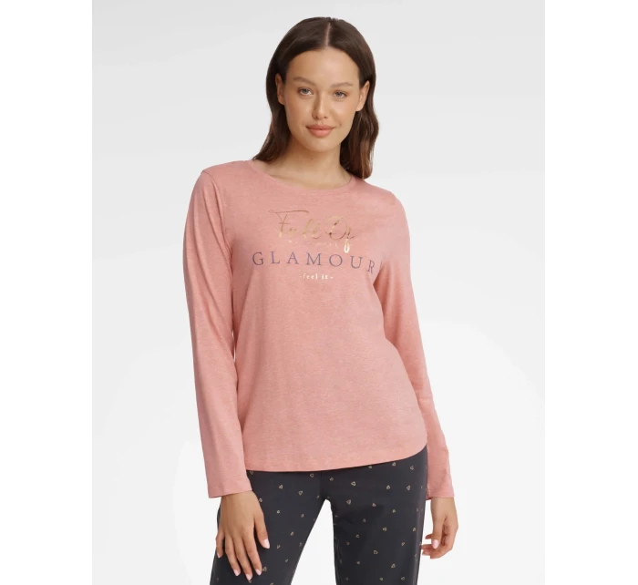 Glam pyžamo model 18802906 Růžová a šedá - HENDERSON LADIES Glam pyžamo model 18802906 Růžová a šedá - HENDERSON LADIES