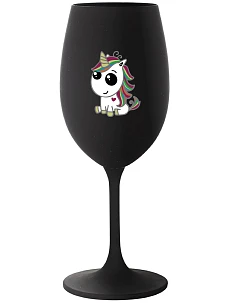 SPIRITUAL ONE - čierny pohár na víno 350 ml