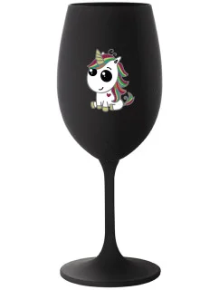 černá sklenice na víno 350 ml model 21772691 - Giftela