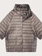 Obojstranná dámska plus size bunda Goodlookin cocoa/panther s 3/4 rukávmi (M6-6308-358)