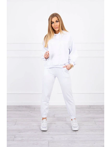 Souprava mikiny s kapucí bílá