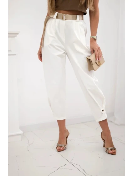 Kalhoty Summer Punto se zapínáním na nohavice ecru