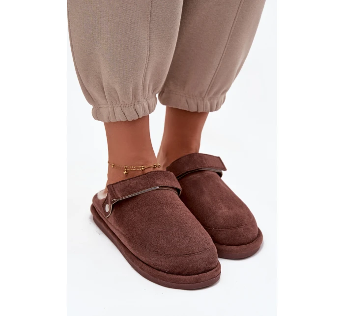 Kapcie Damskie Z Paskiem Ocieplane Futerkiem Czekoladowe Rilena Kapcie Damskie Z Paskiem Ocieplane Futerkiem Czekoladowe Rilena