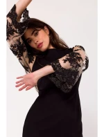 kópia K182 Šaty so širokými gipurovými rukávmi - béžové kópia K182 Šaty so širokými gipurovými rukávmi - béžové