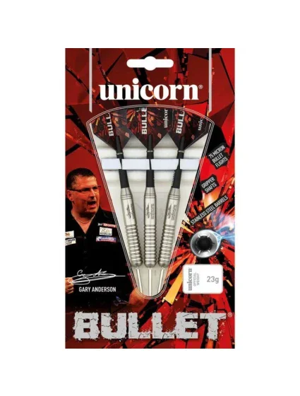 ŠPORT Šípky Unicorn Bullet z nerezovej ocele - Gary Anderson 22g:27520|24g:27521|26g:27522 - Bullet ŠPORT Šípky Unicorn Bullet z nerezovej ocele - Gary Anderson 22g:27520|24g:27521|26g:27522 - Bullet