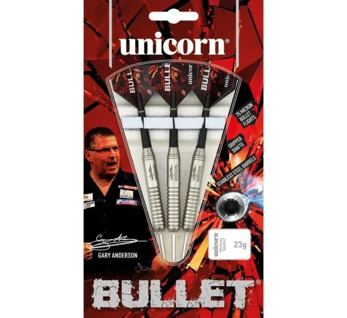 ŠPORT Šípky Unicorn Bullet z nerezovej ocele - Gary Anderson 22g:27520|24g:27521|26g:27522 - Bullet ŠPORT Šípky Unicorn Bullet z nerezovej ocele - Gary Anderson 22g:27520|24g:27521|26g:27522 - Bullet