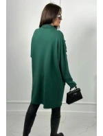 Dámsky plášť s vreckami 9587 Tmavo zelená - Kesi