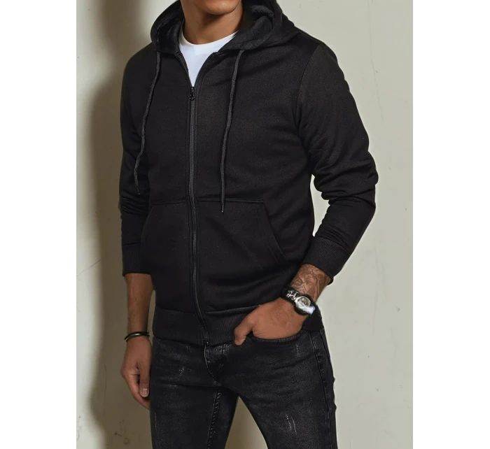 Pánská mikina s kapucí na zip černá Dstreet model 21972055 - FashionStreet