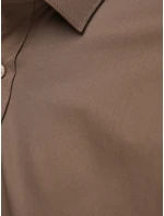 Pánska elegantná hladká hnedá košeľa REGULAR FIT FashionStreet DX2684