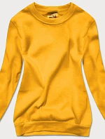 Dámska mikina s rebrovanými manžetami žltá (w01-68)