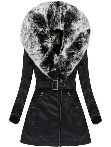 kabát z ekologické kůže s límcem model 21719182 - Libland