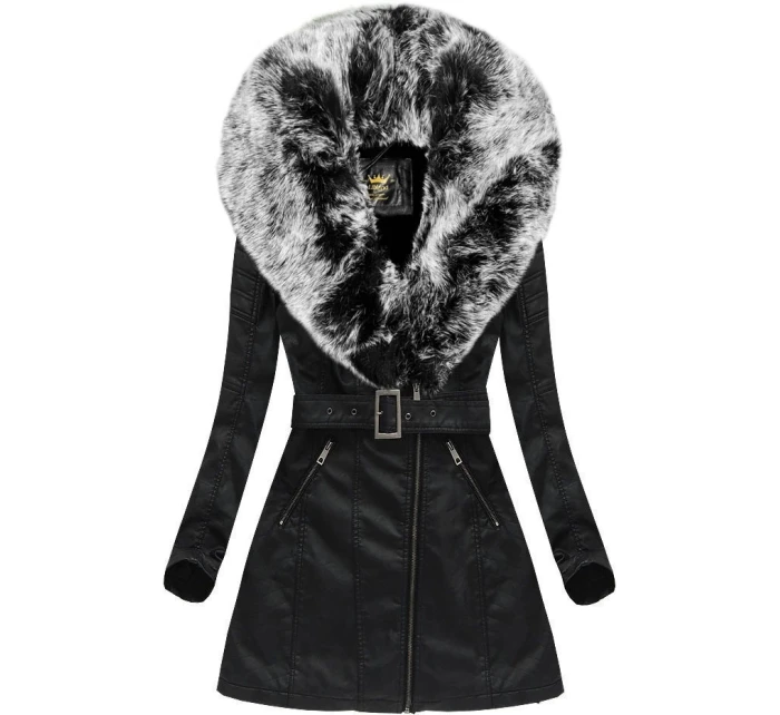 kabát z ekologické kůže s límcem model 21719182 - Libland