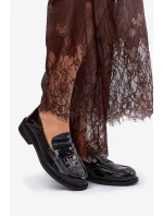 Lakierowane Skórzane Mokasyny Damskie Vinceza 91125 Czarne