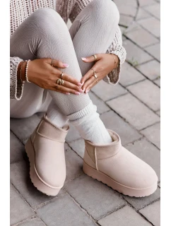 Dámske zateplené snežnice s kožušinou Light Beige Xamella