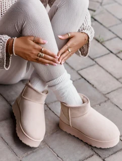 Dámske zateplené snežnice s kožušinou Light Beige Xamella