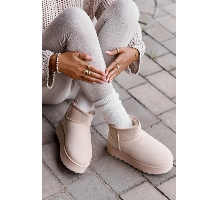 Dámske zateplené snežnice s kožušinou Light Beige Xamella Dámske zateplené snežnice s kožušinou Light Beige Xamella