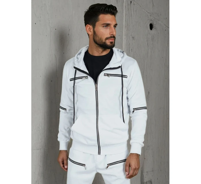 FashionStreet pánska biela tepláková súprava AX0813