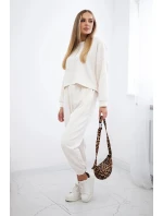 Viskózový set Amour tepláky + nohavice svetlá béžová Viskózový set Amour tepláky + nohavice svetlá béžová