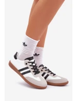 Niskie Trampki Tenisówki Damskie Biało-Czarne Loredis