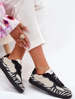 Dámske tenisky Daniel Lopez Just Dare so zebrovaným vzorom - béžové