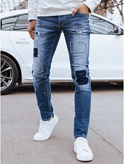 Pánske modré džínsové nohavice UX4297 modré - FashionStreet