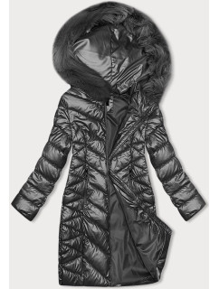 Prošívaná dámská zimní bunda J Style v grafitové barvě (16M9100-105)