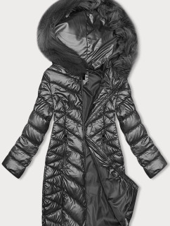 Prešívaná dámska zimná bunda J Style v grafitovej farbe (16M9100-105)
