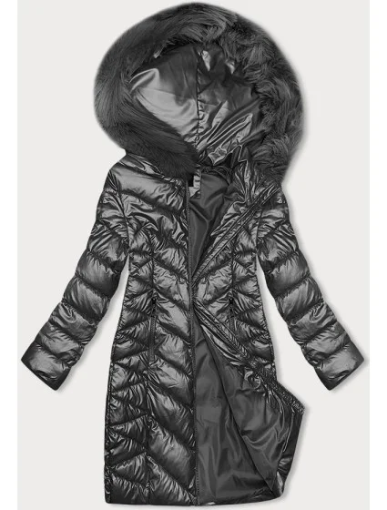 Dámska prešívaná zimná bunda v grafitovej farbe J Style (16M9100-105) Dámska prešívaná zimná bunda v grafitovej farbe J Style (16M9100-105)