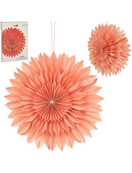 DEKORATÍVNA ZÁVESNÁ PAPIEROVÁ HVIEZDA 3D 50CM RUŽOVÁ