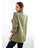 Elegantné sako s klopami svetlej khaki farby