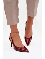 Lakované lodičky na jehlovém podpatku bordó Phelia Lakované lodičky na jehlovém podpatku bordó Phelia