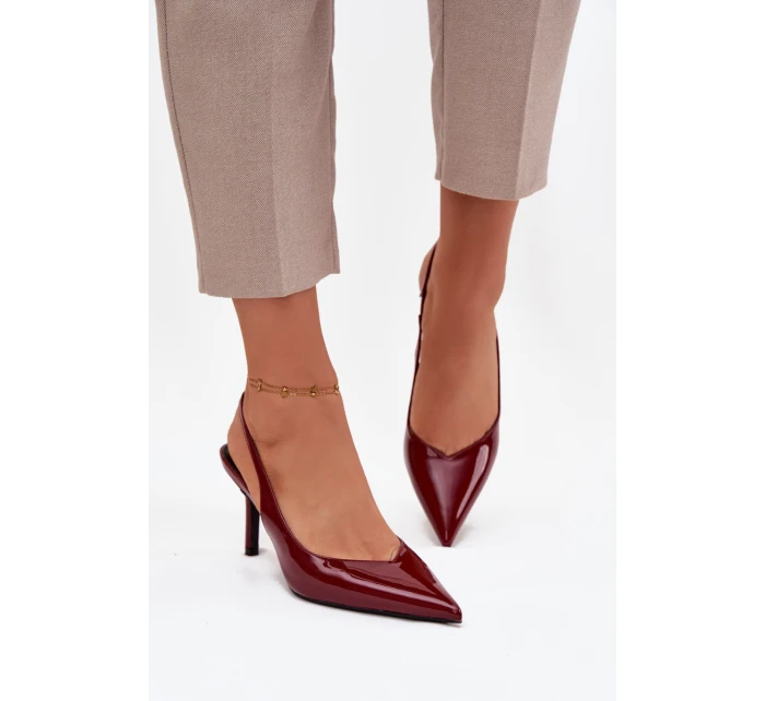 Lakované lodičky na jehlovém podpatku bordó Phelia Lakované lodičky na jehlovém podpatku bordó Phelia