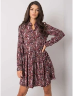 Šaty D73771M30227 tmavo hnedé