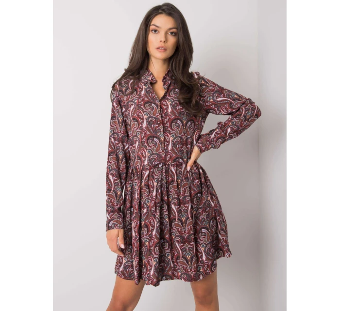 Šaty D73771M30227 tmavo hnedé