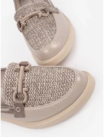 Praktické  mokasíny dámské hnědé bez podpatku