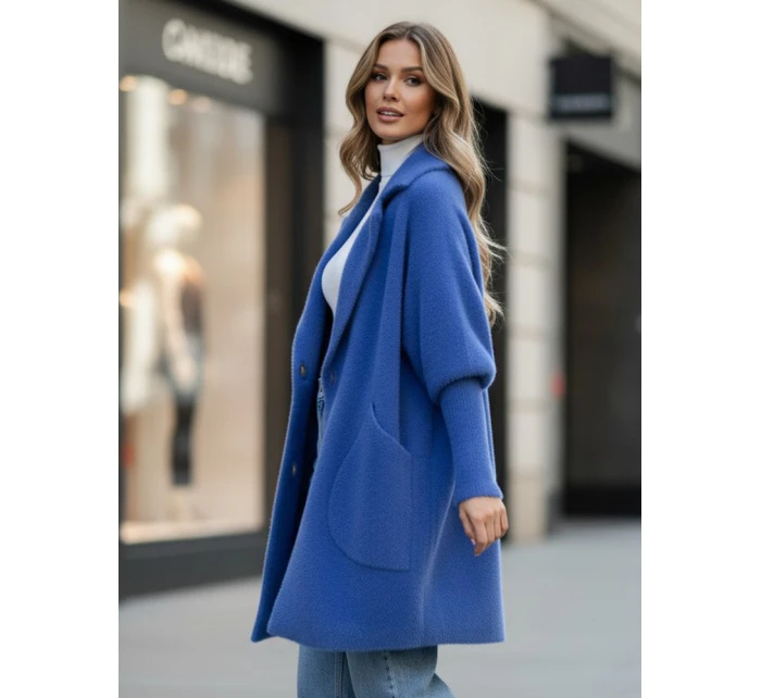 Dámsky kabát z alpaky RITA II modrý FashionStreet NY0627