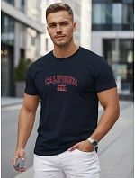 Pánske bavlnené tričko s potlačou „California“, tmavomodré, FashionStreet NX5140R Pánske bavlnené tričko s potlačou „California“, tmavomodré, FashionStreet NX5140R