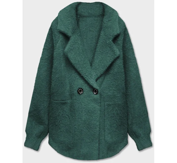 Tmavozelený krátky prehoz cez oblečenie typu alpaka (CJ65)